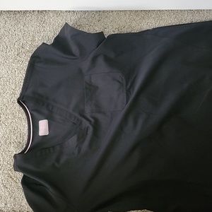 Black scrub set. Large top and Large petite pants (joggers)
